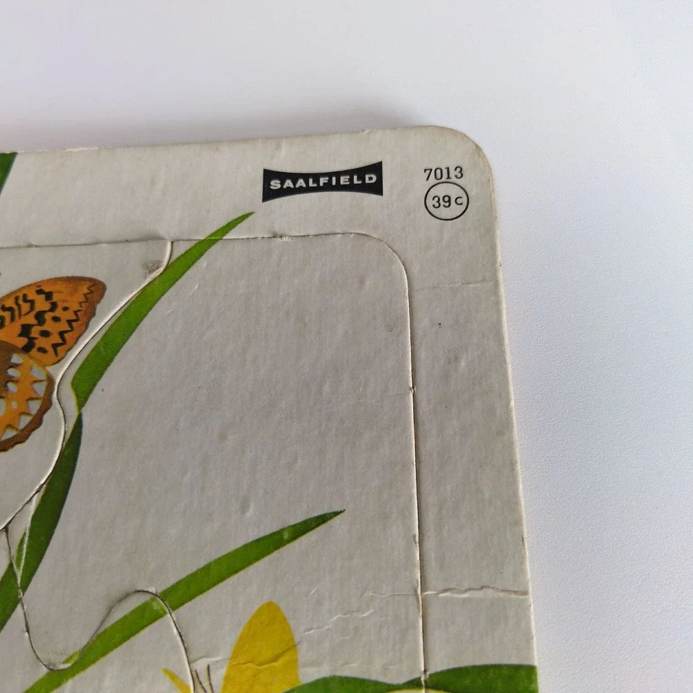 Vintage Set of 2 1960s Large Inlaid Puzzles Child Guidance & Saalfield Made USA